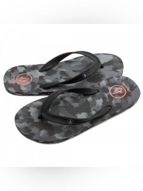 VOLCOM Sandals Rocker 2 Youth Medium Black Camo Flip Flops